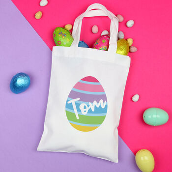 Personalised Colourful Easter Egg Hunt Bag, 2 of 3