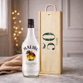 Personalised 50th Birthday Rum Gift Set With Custom Lid, 5 of 11