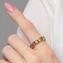 Stacking Ring With Colourful Baguette Stones, thumbnail 4 of 4