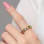 Irregular Baguette Ring With Colourful Stones Rainbow Jewellery, thumbnail 4 of 4