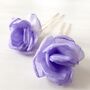 Purple Flower Hair Pin Set, thumbnail 1 of 5