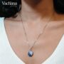 Purple Enamel Yin Yang Pendant Necklace, thumbnail 4 of 5