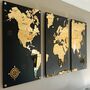 Large Personalised Wooden And Mirror World Map Wall Art, thumbnail 1 of 7