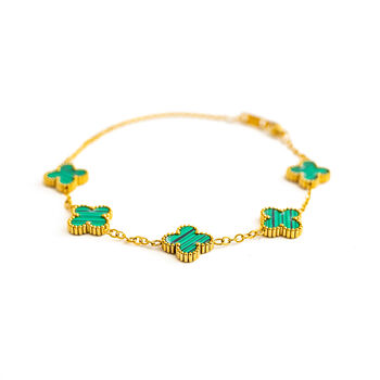 Clover Bracelet Gold/Green, 2 of 3