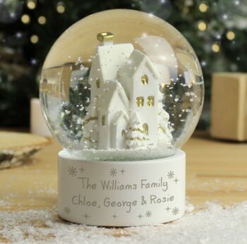 Personalised Message Village Glitter Snow Globe, 5 of 5