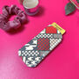 Red And Black Houndstooth Pattern Pill Case Holder, thumbnail 2 of 3