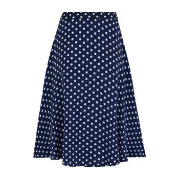 Circle Skirt In Navy Polka Vintage 1940s Style, 2 of 3