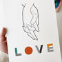 'Love' Illustrated Line Drawing And Typography Print, thumbnail 3 of 3