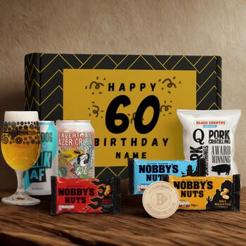 Personalised 60th Birthday Beer Gift Set, 3 of 11