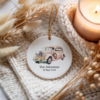 Personalised Wedding Car Ceramic Heart, 8 of 9
