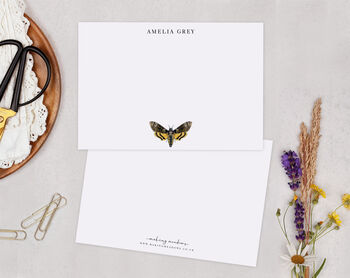 Moth Personalised Note Cards A6 Notecard Set, 2 of 6