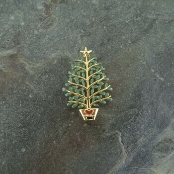 Christmas Tree Festive Brooch, 2 of 3