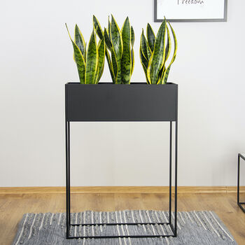 Long Planter On Stand U60 Black, 5 of 6