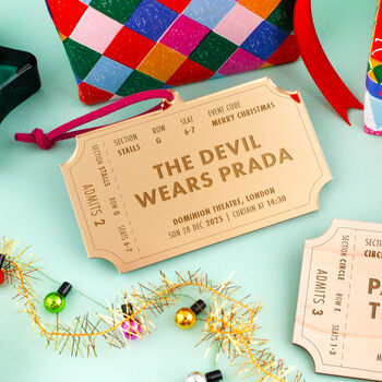 Personalised Musical Show Ticket Details Christmas Bauble, 5 of 5