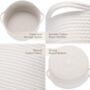 White Oval Cotton Rope Storage Basket With Handles, thumbnail 2 of 5