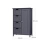 Grey Storage Cabinet With Four Drawers And Door, thumbnail 4 of 5