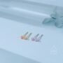 Sterling Silver Very Tiny 2mm Tourmaline Pink Cz Stud Earrings, thumbnail 8 of 12