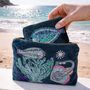 Velvet Beaded Flat Fish Coin Purse, thumbnail 3 of 4