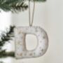 Alphabet Initial Embroidered Felt Christmas Tree Decoration, thumbnail 4 of 4