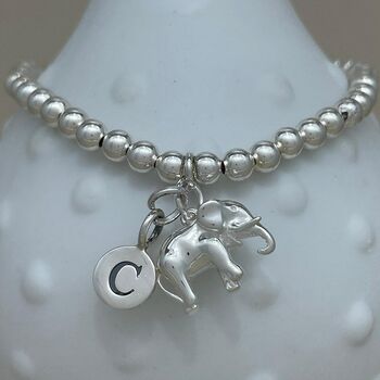 Personalised Solid Silver Elephant Charm Bracelet, 2 of 5