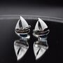 Sailboat Silver Cufflinks Gift For Men 316 L Stainless Steel Nautical Accessory, thumbnail 1 of 6