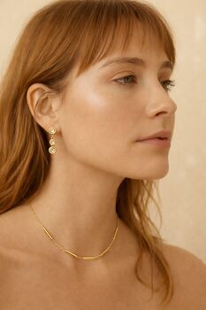 Light Line Bar And Circle Necklace, 3 of 4