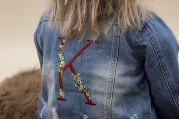 Embroidered Initial Baby/Toddler Denim Jacket, 6 of 7