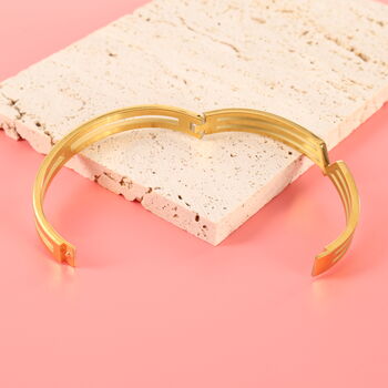 Gold Plated V Line Harmony Bangle Bracelet, 4 of 10