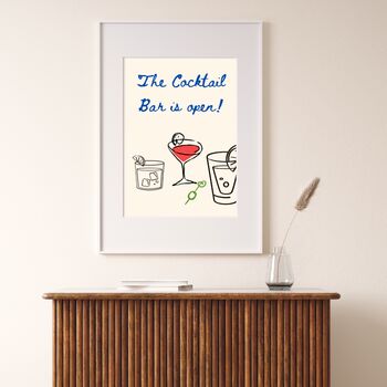 A4 Print, The Cocktail Bar Is Open, 3 of 5