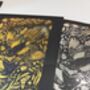 Magpie Two For Joy Floral Gold / Silver Art Print, thumbnail 5 of 5