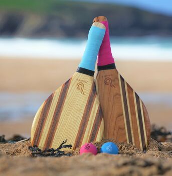 'The Constantine' Personalised Wooden Beach Bat Set, 8 of 10