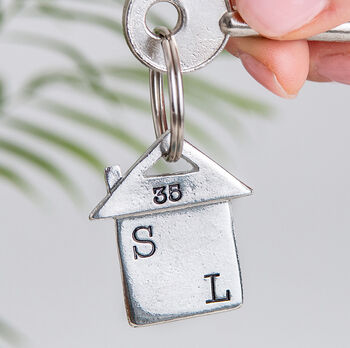 Personalised Housewarming Gift Couples New Home Keyring, 4 of 10