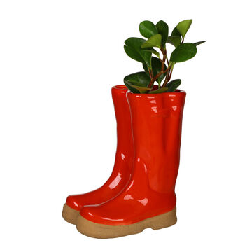 Personalised Large Red Welly Boots Planter, 2 of 11