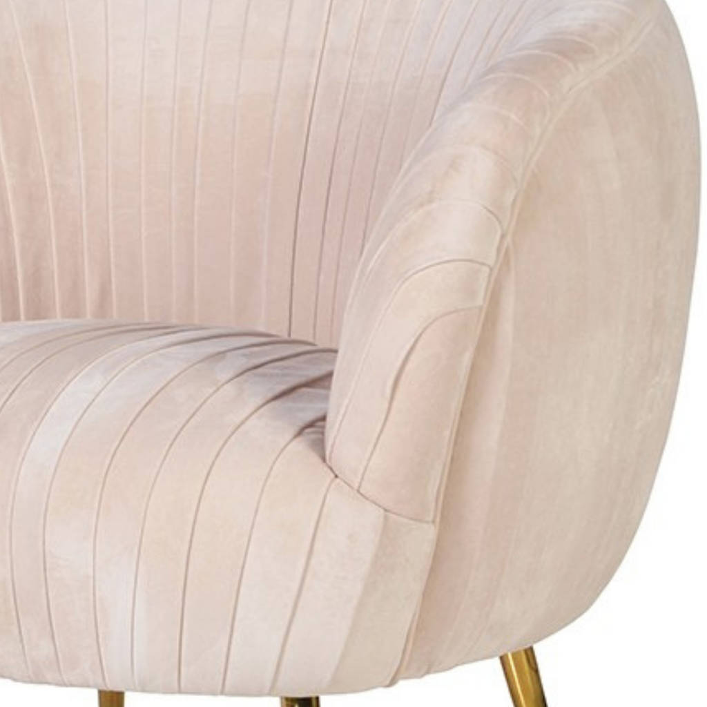 Blush Pink Velvet Pleated Armchair By The Orchard Furniture