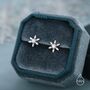 Cz Snowflake Stud Earrings In Sterling Silver, thumbnail 6 of 12