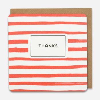 'Thanks' Stripes Thank You Card, 2 of 2