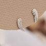 Sterling Silver Angel Wings Stud Earrings, thumbnail 2 of 12