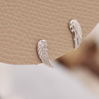 Sterling Silver Angel Wings Stud Earrings, 2 of 12