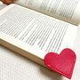Heart Shaped Vegan Leather Bookmark, thumbnail 3 of 5