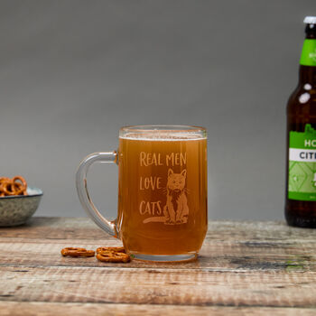 'Real Men Love Cats' Personalised Beer Glass, 3 of 4