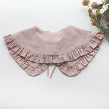 Dusty Pink Cotton Detachable Collar With Frill, 4 of 5