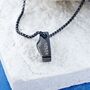 Black Engraved Rectangle Name Pendant Necklace, thumbnail 3 of 10