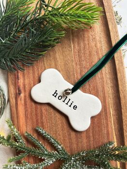 Personalised Clay Dog Christmas Decoration, 3 of 3