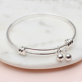 Personalised Sterling Silver Baby Bell Bangle, 3 of 5