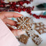 Scandi Gingerbread Snowflake Christmas Biscuit Baking And Decorating Kit, thumbnail 4 of 9