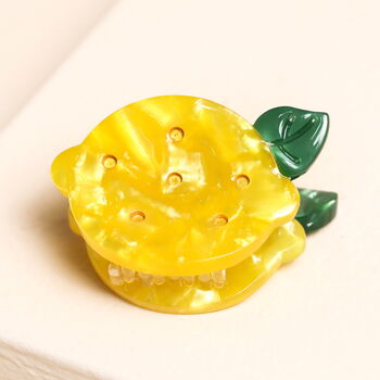 Mini Yellow Lemon Hair Clip, 2 of 4