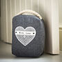 With Love Grey Heart Doorstop And Draught Excluder, thumbnail 2 of 7