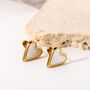 Mother Of Pearl Heart Earrings In 18 K Gold Plate, thumbnail 1 of 2