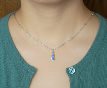 0.85ct Australian Opal Doublet Necklace In Sterling Silver, 3 of 3