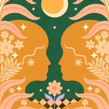 Entwined, Bohemian Celestial Floral Art Print, 3 of 3